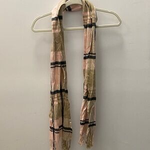 Plaid Pink and Tan Scarf